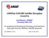 W8KRF ARISSat TLM Award